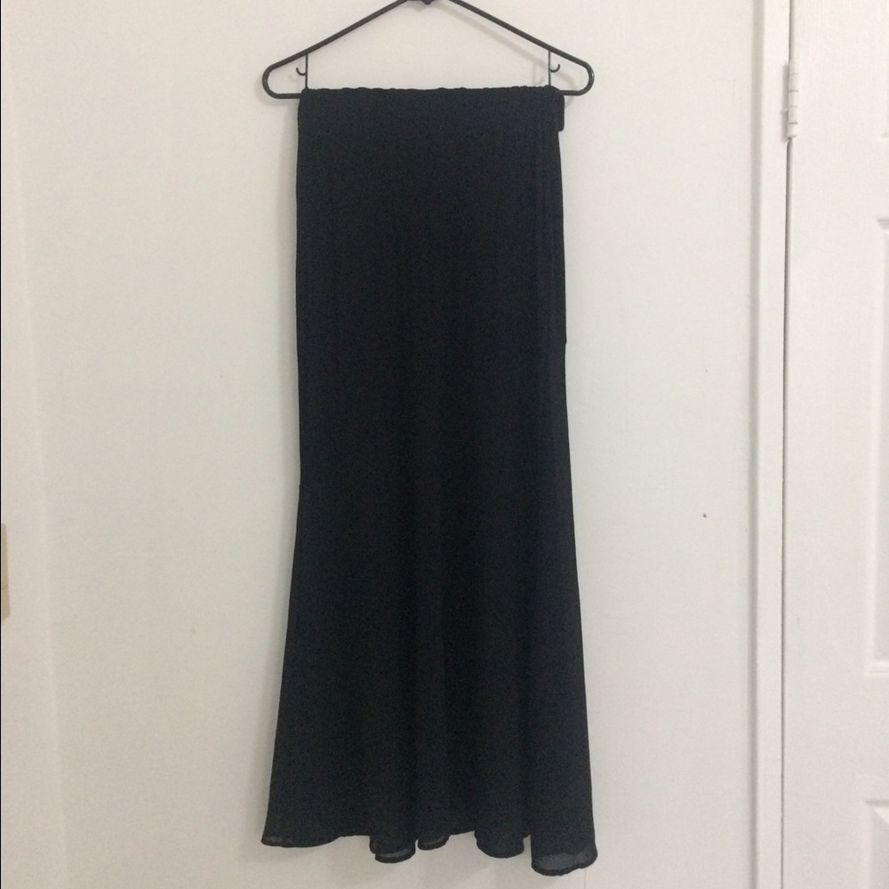 Black Silk Maxi Skirt