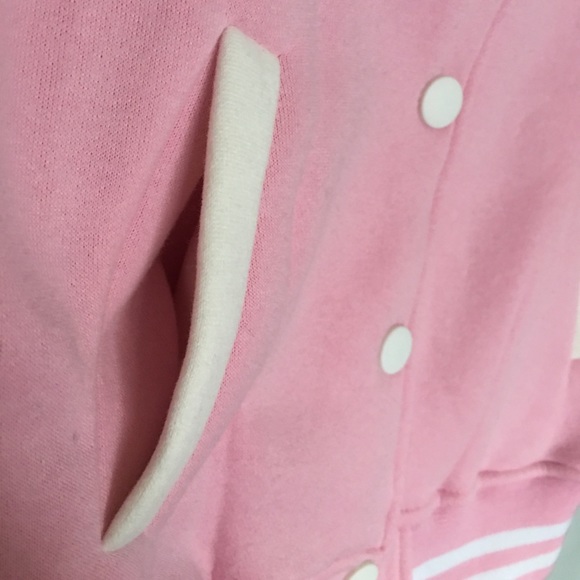 New!! pink/white varsity bomber jacket - Picture 4 of 6