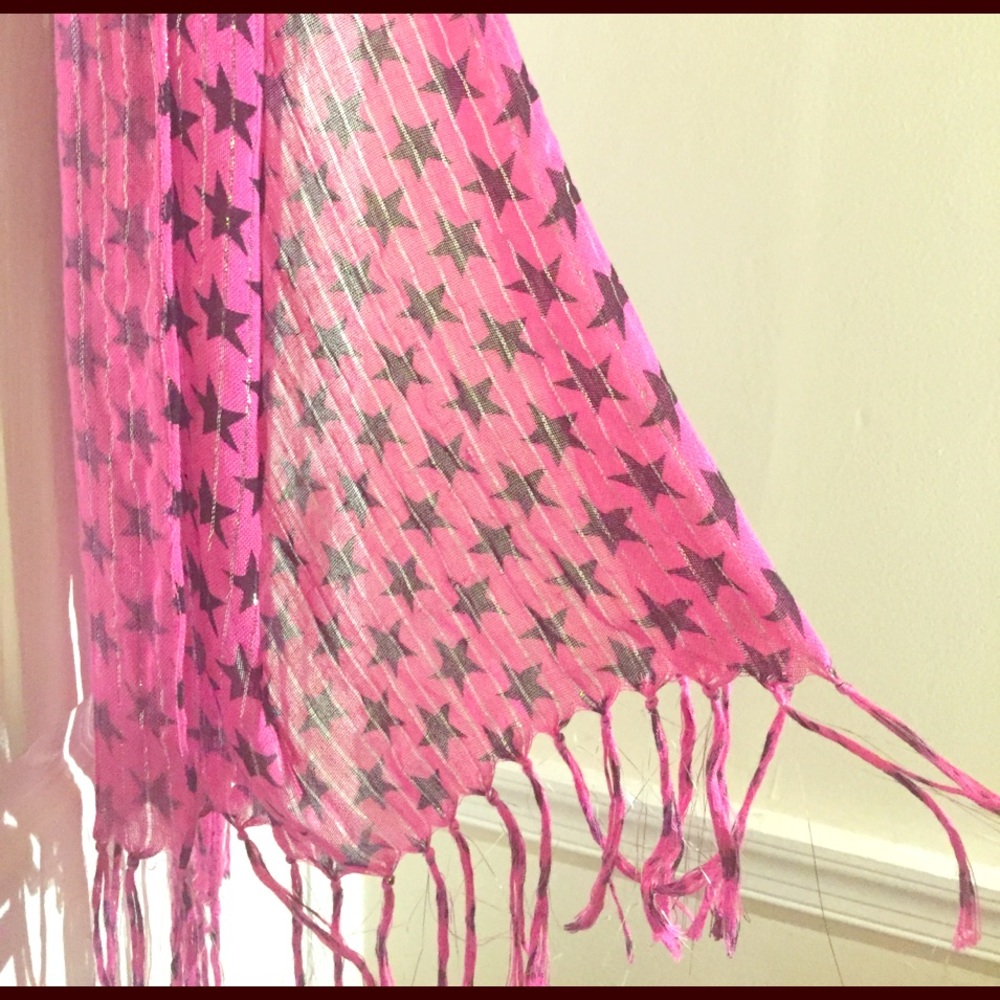 Gauzy hot pink scarf