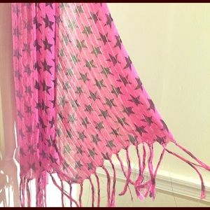 Gauzy hot pink scarf