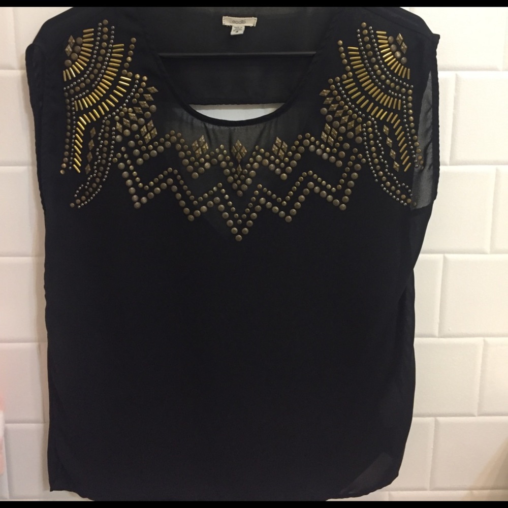 Sheer black too with "rhinestone" detailing