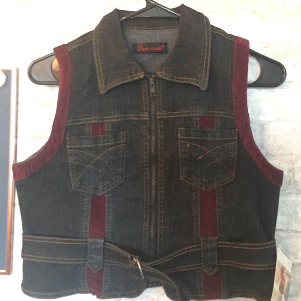 Jacket vests blue jean
