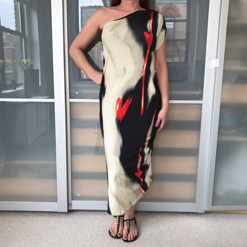 Lenny Niemeyer flame print asymmetric dress