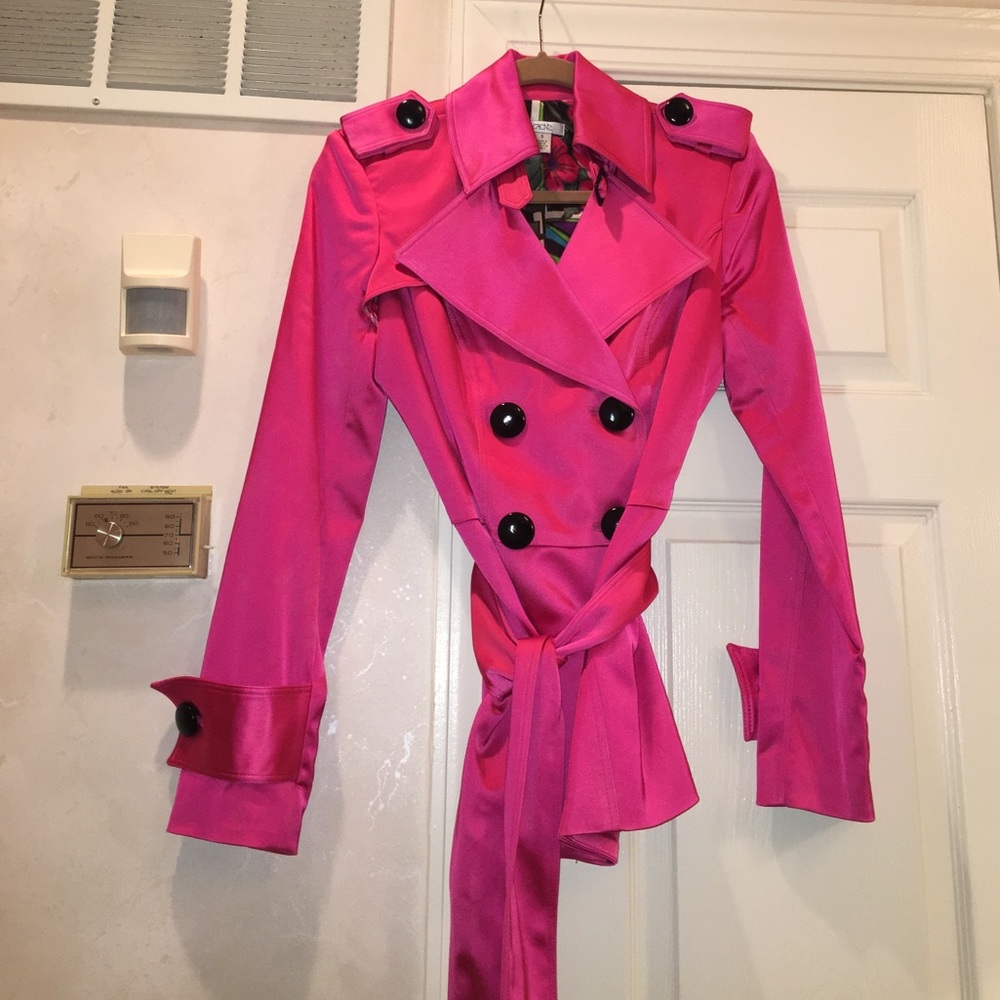 Hot pink trench jacket
