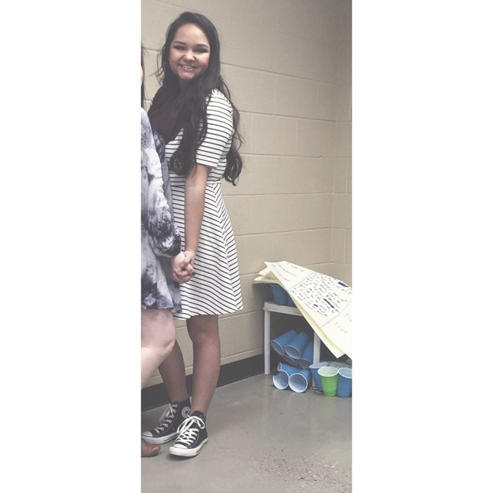 Stripped skater dress