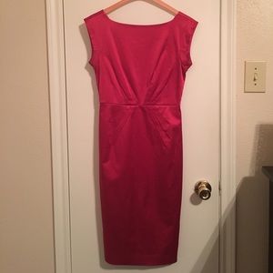 Magenta satin Calvin Klein cocktail dress