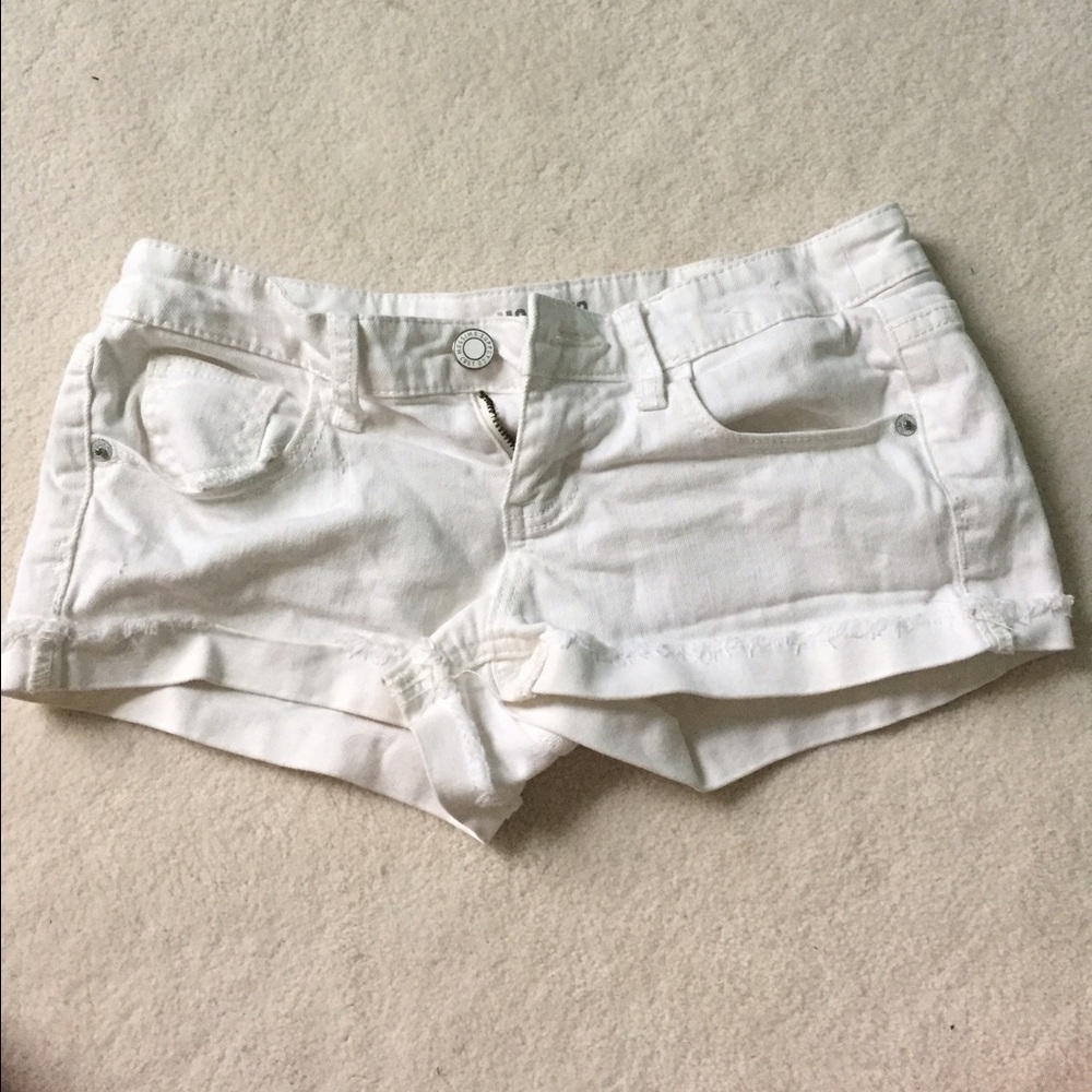 White mini shorts