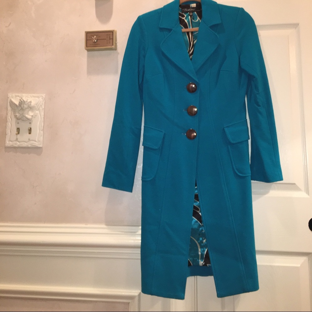 Blue long blazer from Cache