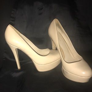 Aldo tan patient leather platform 4 inch heels