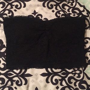Size M forever 21 black lace strapless crop top