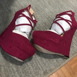 Justfab - Mulberry wedge heels