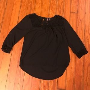 Black Top with thick lace details