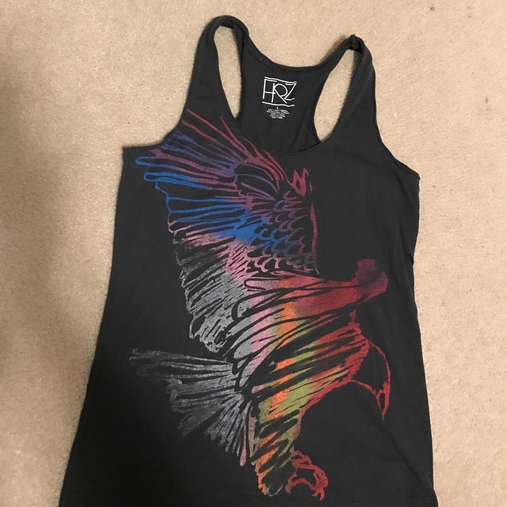 Colorful bird tank top