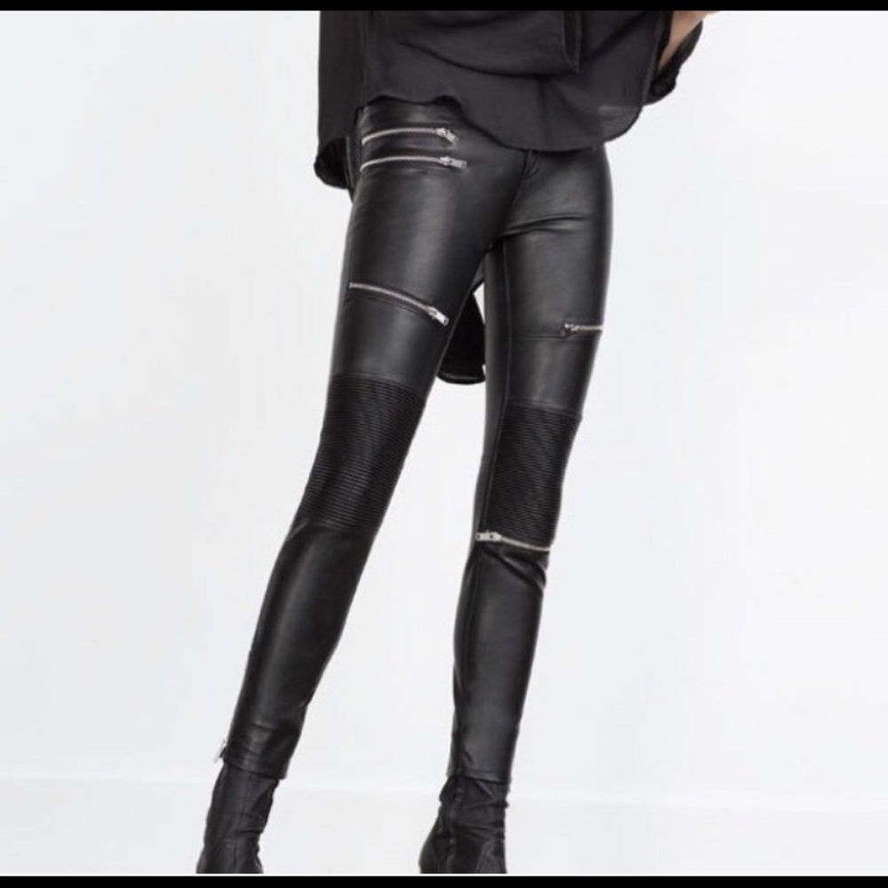 Zara Moto Biker Legging Pants