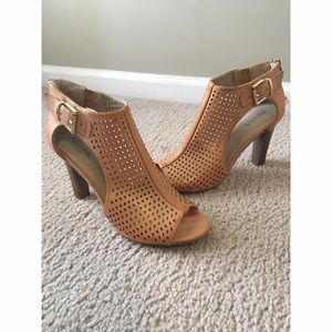 Camel Open Toe Heels