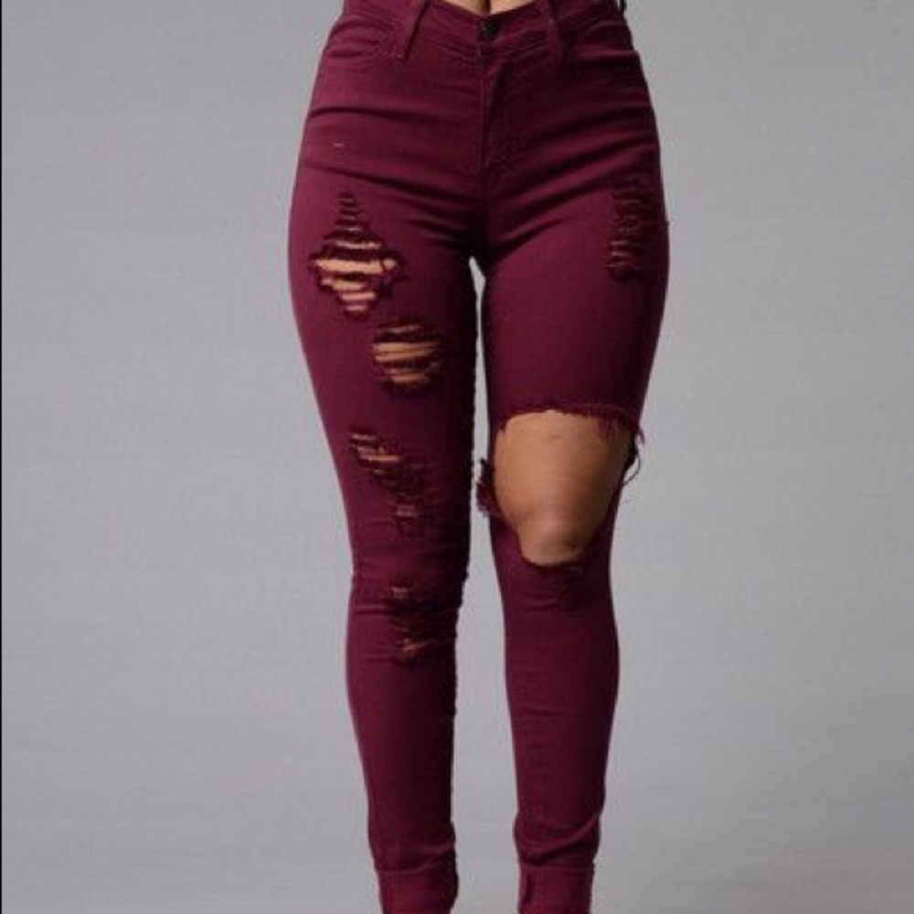 Maroon Jeans  | Size 3 | Worn Twice