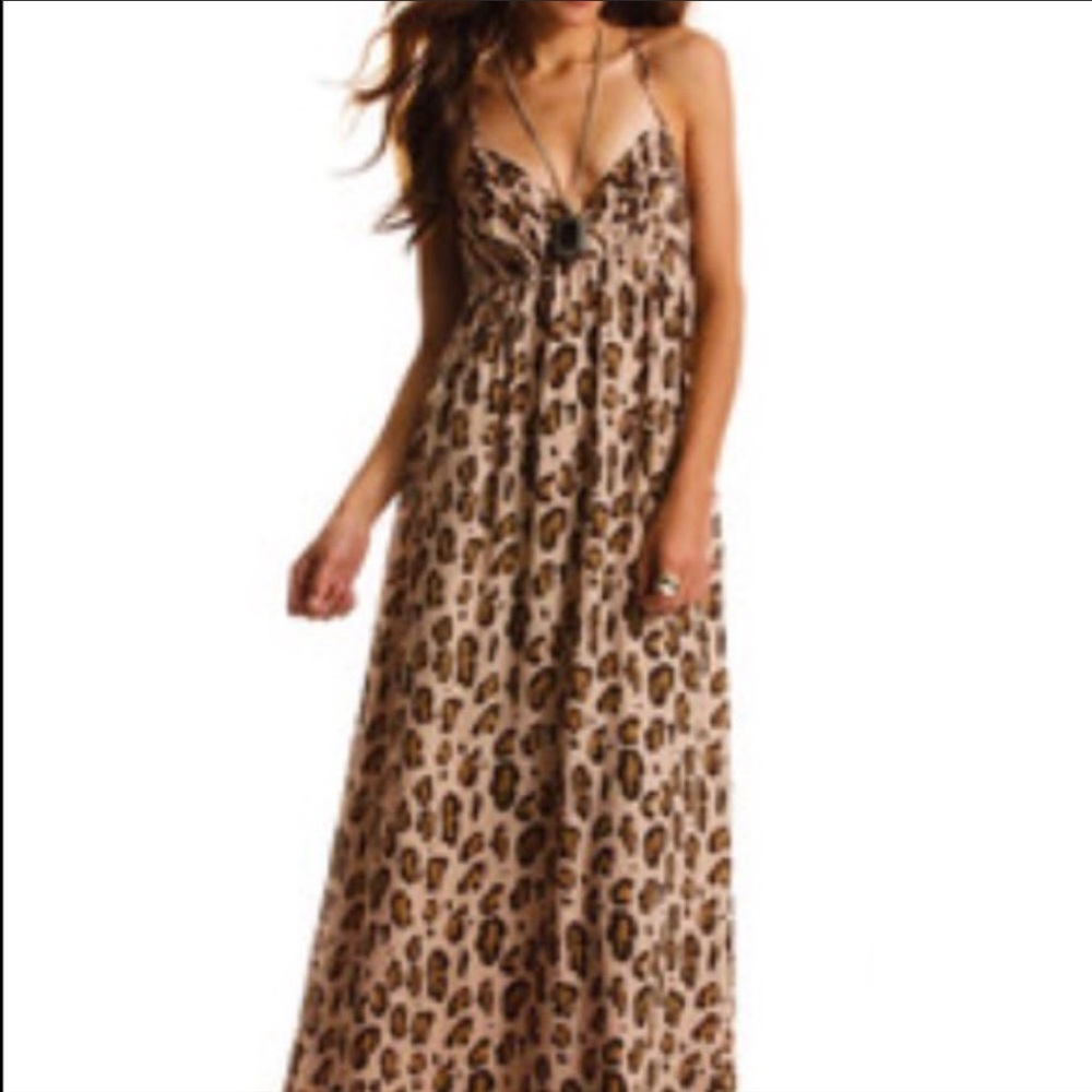 Armani Exchange Leopard Print Maxi Dress