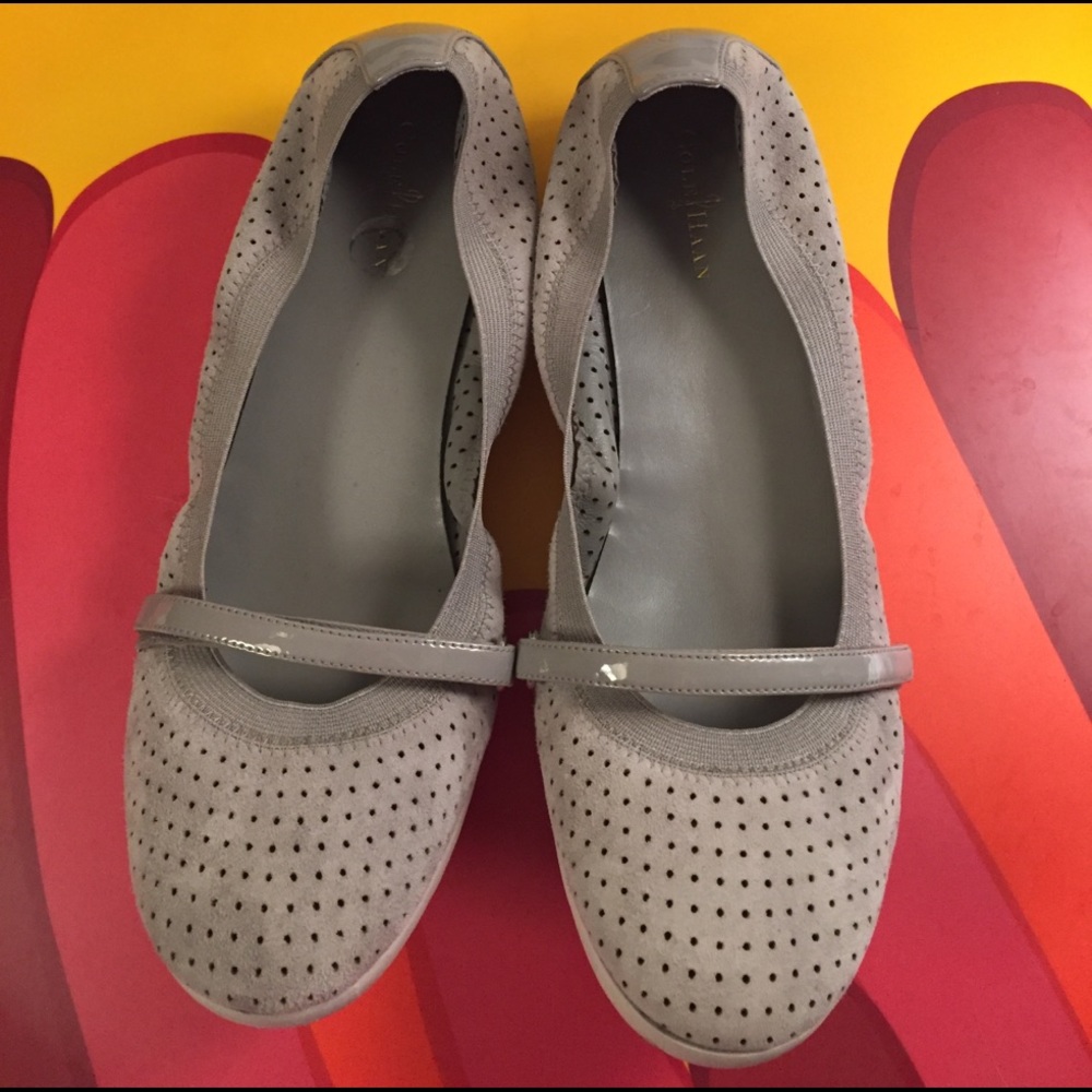 Cole Haan Gray Gilmore Suede Flats | Size 10