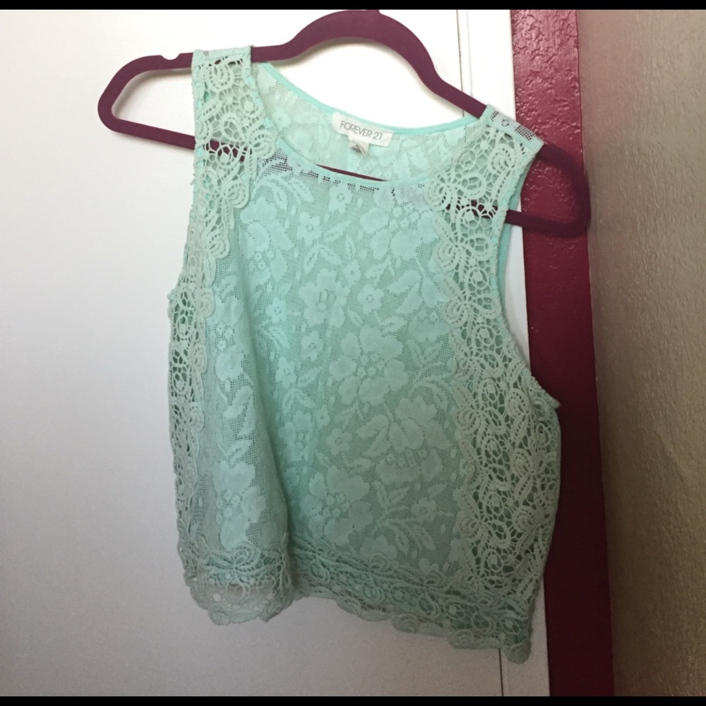 Mint green Crochet Top