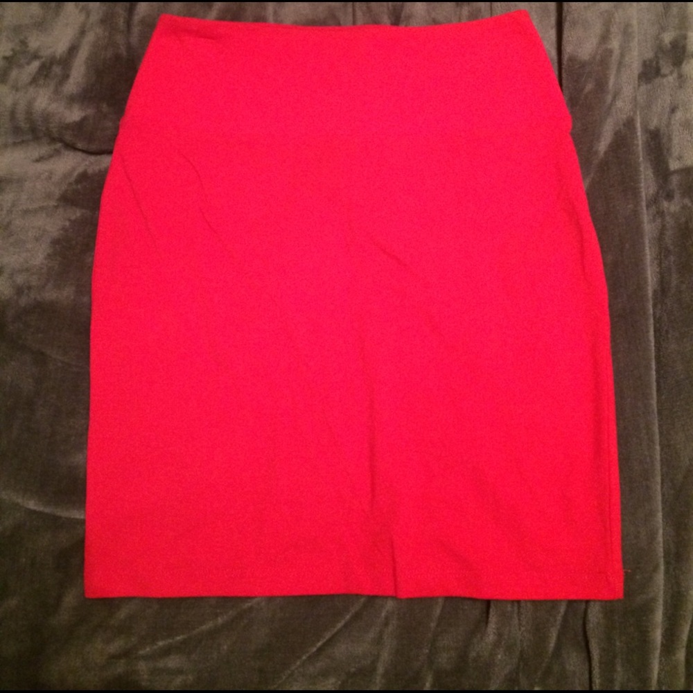Red pencil skirt
