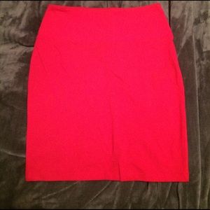 Red pencil skirt