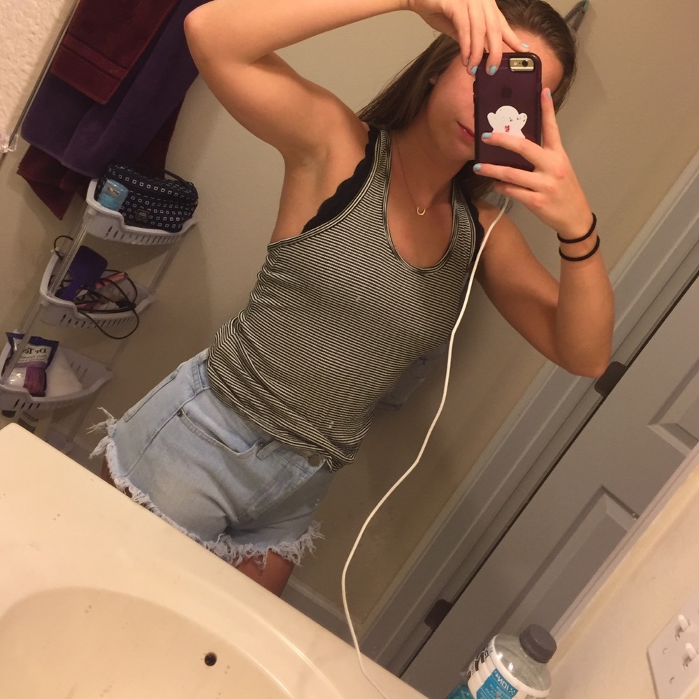 Black and White Striped Tank