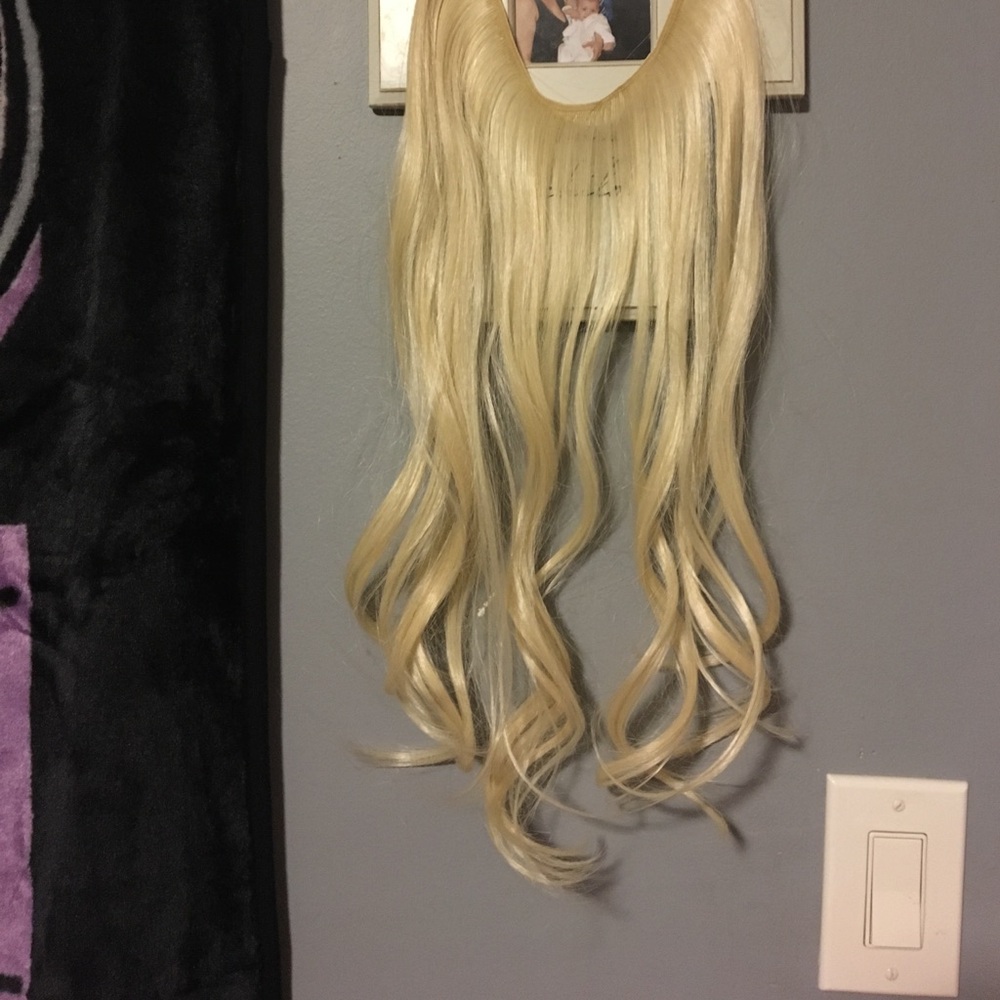 18 " platinum blonde halo hair extensions