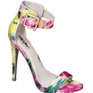 Floral print high heels