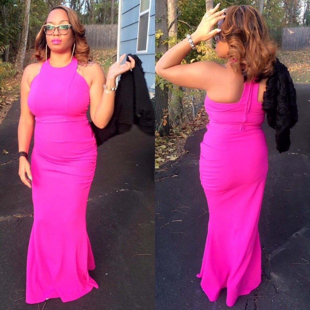 Two Piece Fuchsia Gown