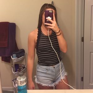 Black and White Halter Tank