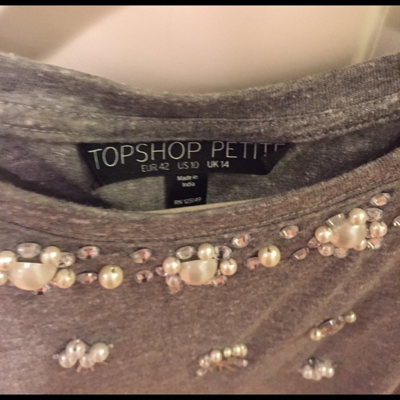 Topshop Petite Grey T-Shirt - Picture 3 of 4