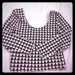 Diamond B/W Crop Top