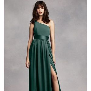 One Shoulder Dress with Satin Sash