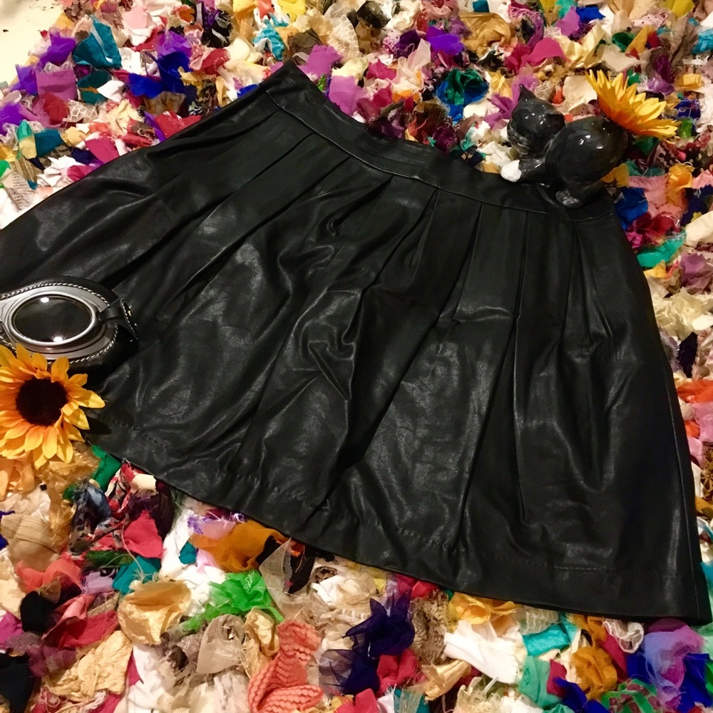 Faux Leather Circle Skirt