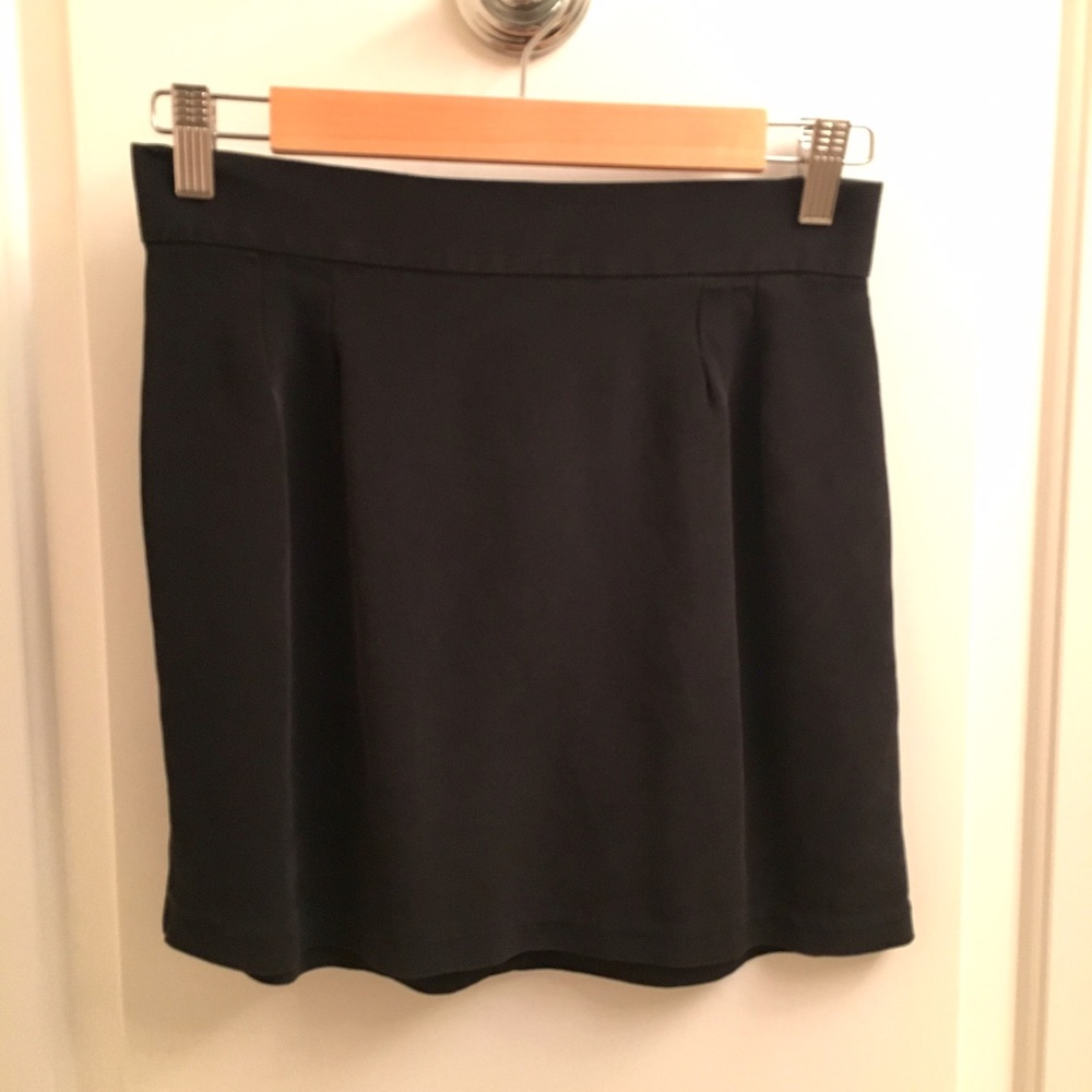 Black Silk Mini Skirt