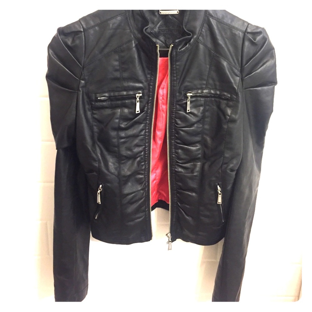 Black leather jacket