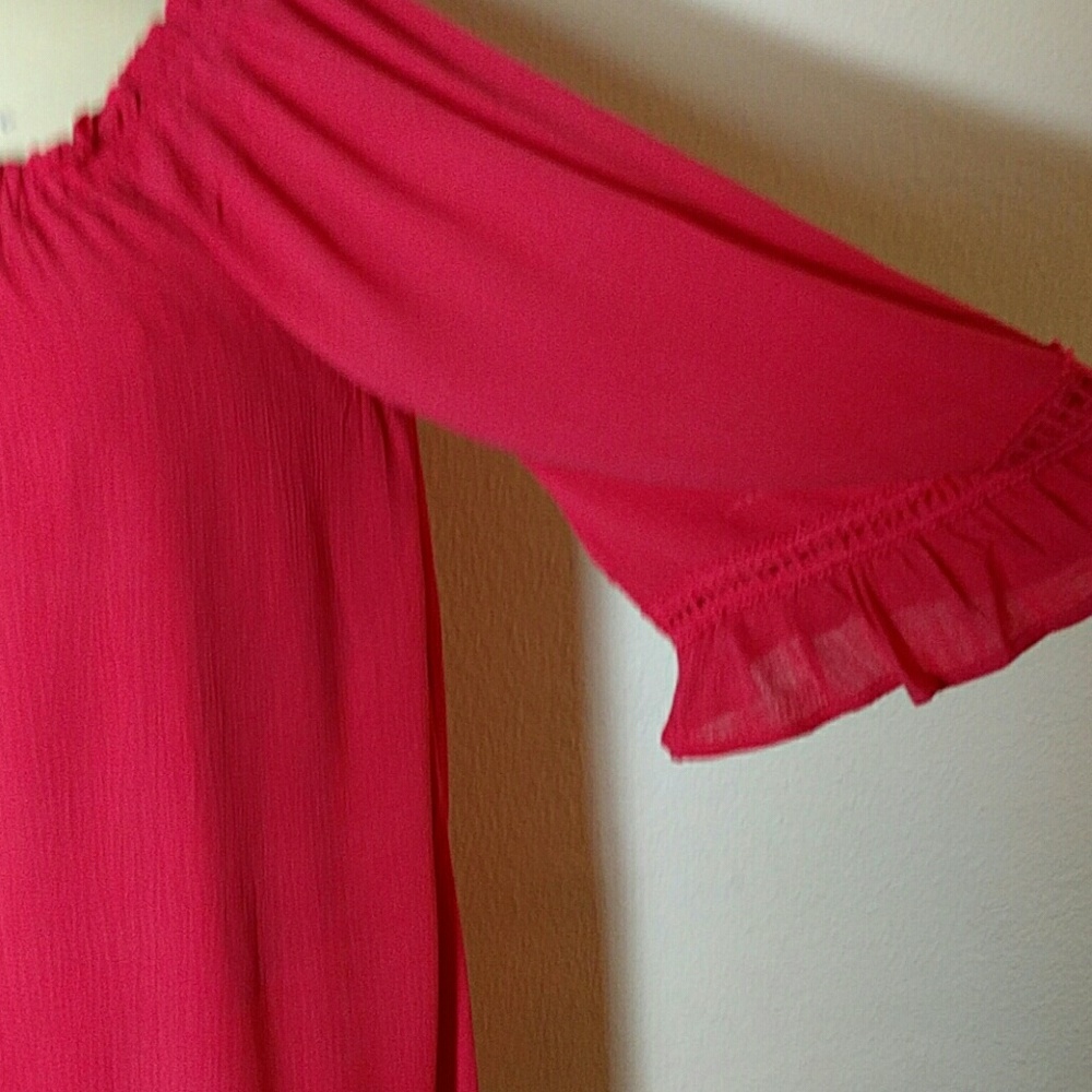 Plus Size Orange Gauze tunic