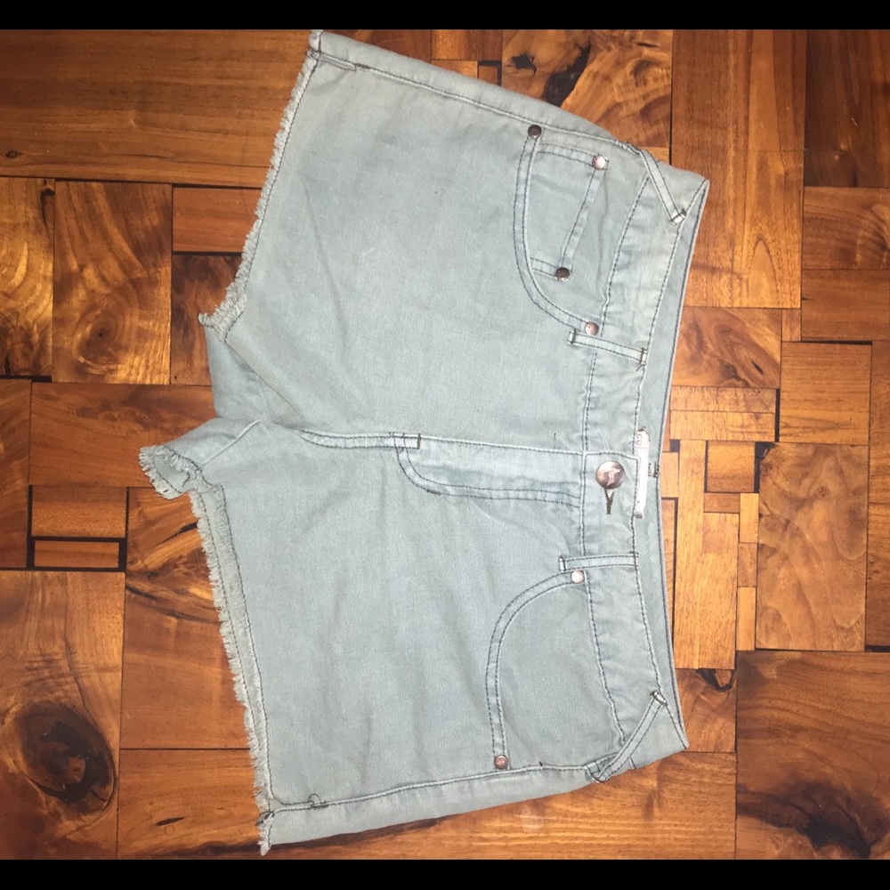 Free People Teal cutoff shorts From Anthropology