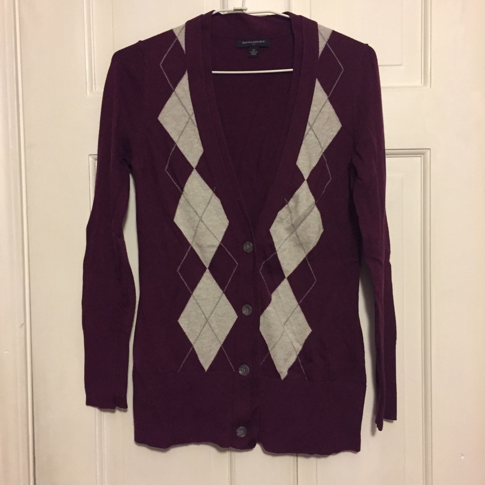Banana Republic Argyle Cardigan