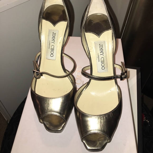 Jimmy Choo Palladium Mirror Peeptoe Maryjane - Picture 2 of 7