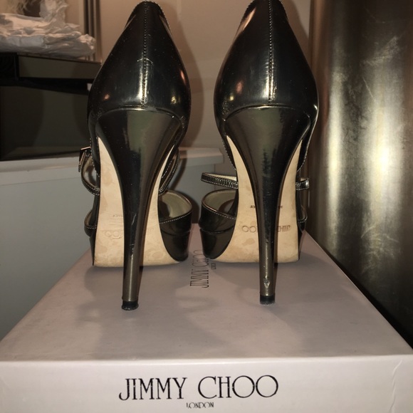 Jimmy Choo Palladium Mirror Peeptoe Maryjane - Picture 3 of 7