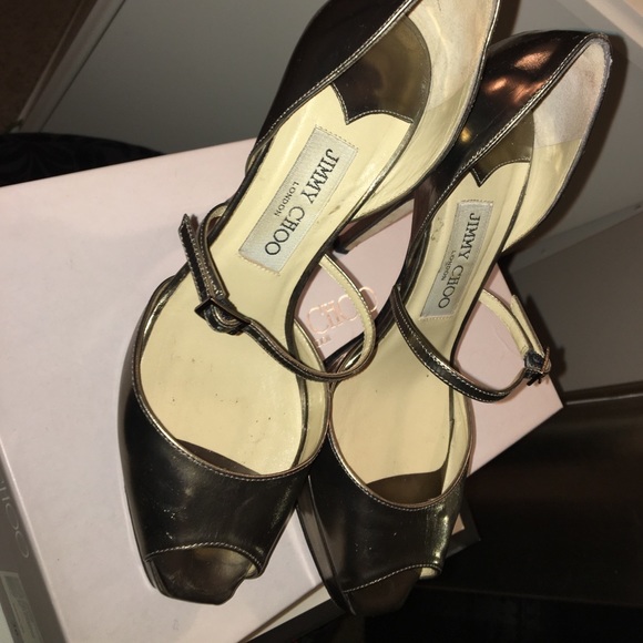 Jimmy Choo Palladium Mirror Peeptoe Maryjane - Picture 7 of 7