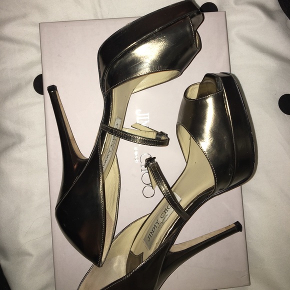 Jimmy Choo Palladium Mirror Peeptoe Maryjane - Picture 4 of 7