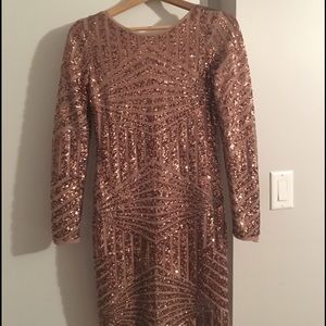 Bcbg rose gold sequin dress