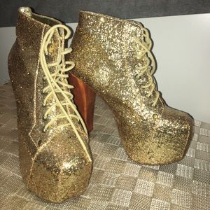 Jeffrey Campbell Gold Glitter Litas 🎉🎉