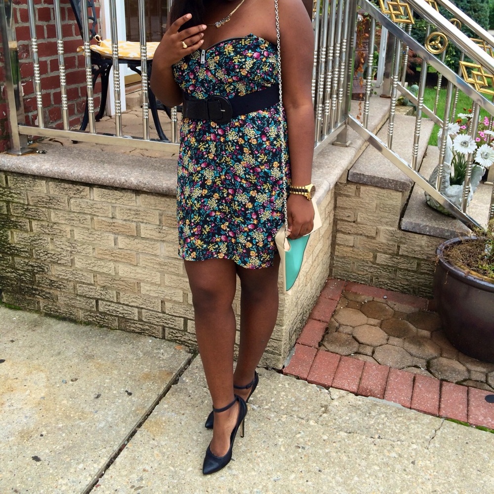 Floral Print Strapless Dress! ✨✨
