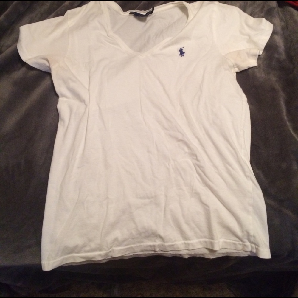 White polo Ralph Lauren v neck