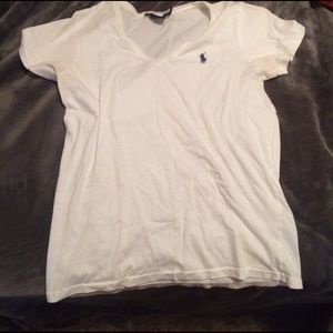 White polo Ralph Lauren v neck