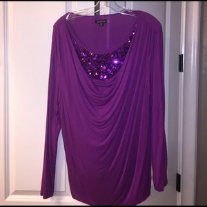 XXL Long sleeve sequence top