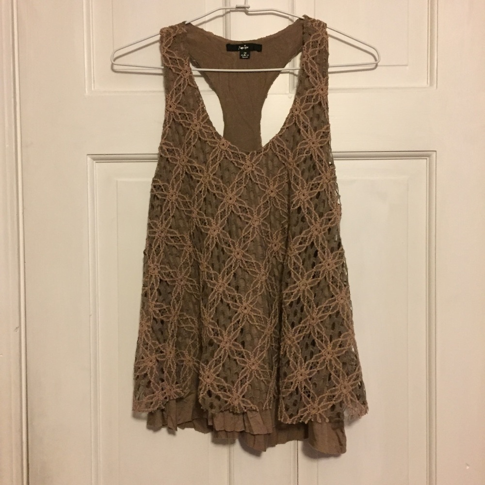 Brown Lace Tank
